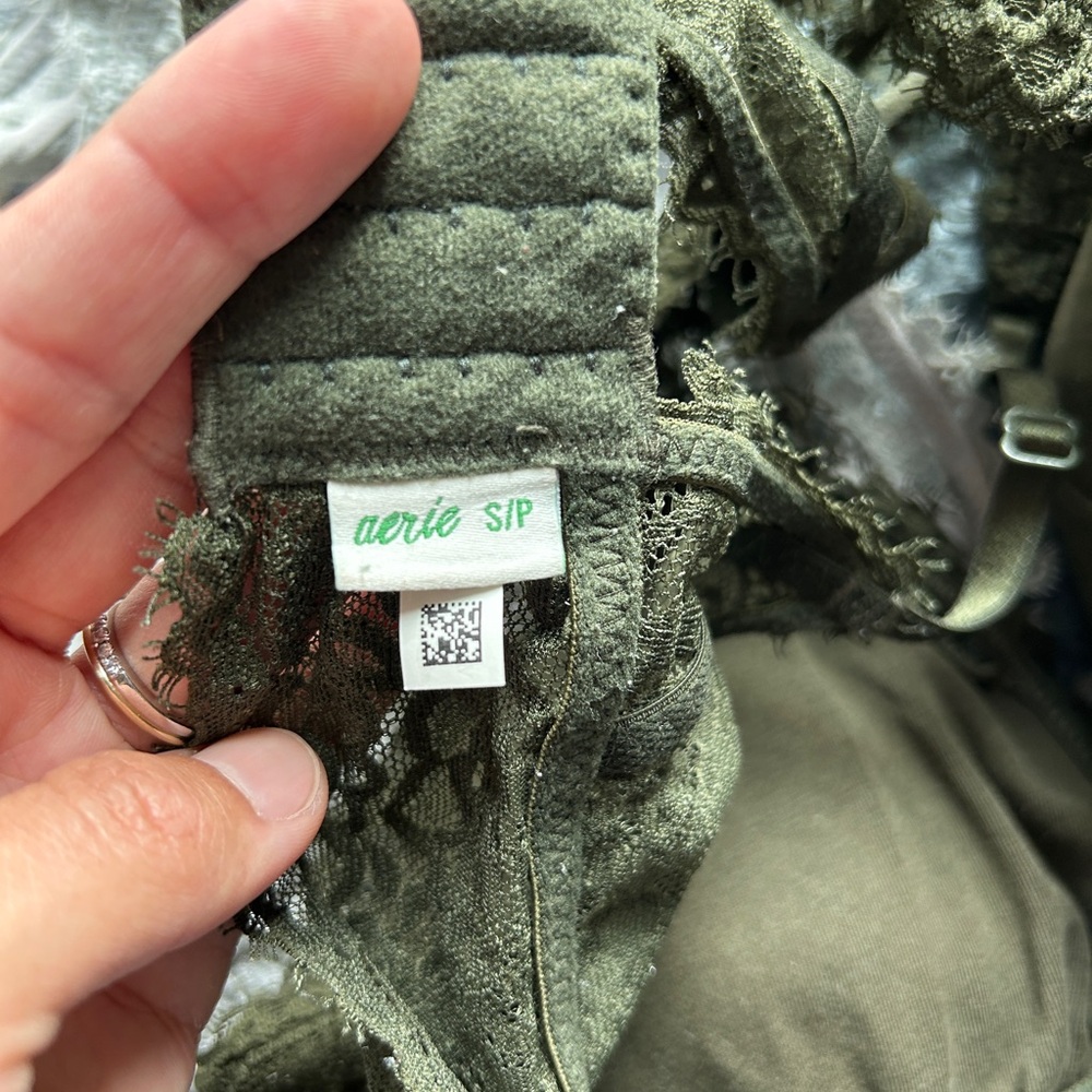 Aerie Lace Bralette Trio - Olive, Light Blue, and Gray Blue - Picture 6 of 10